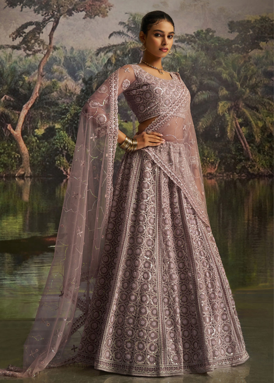 Lavender Purple Bridal Lehenga Choli