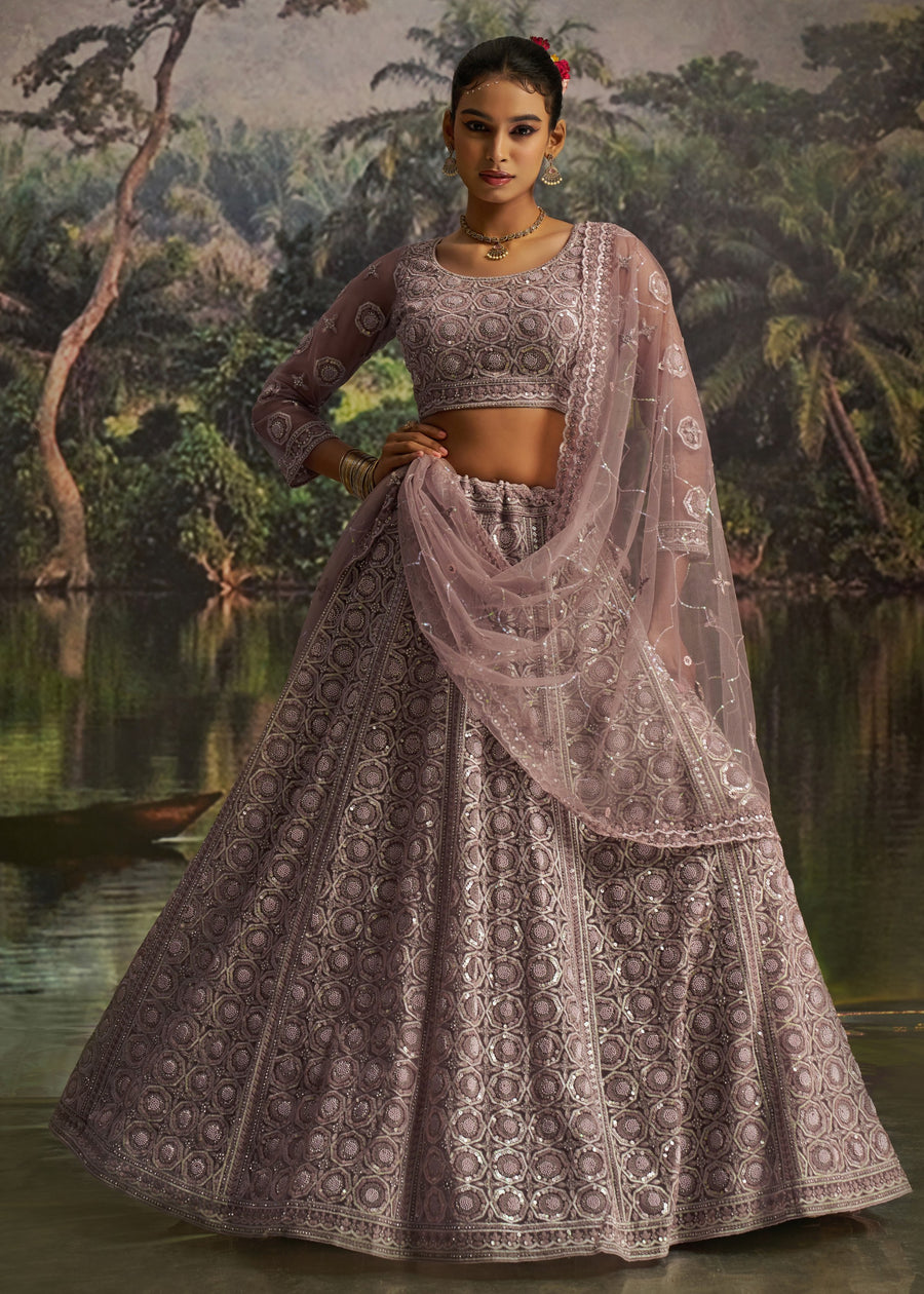 Lavender Purple Bridal Lehenga Choli