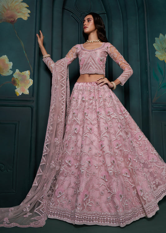 Designer Pink Bridal Lehenga Choli