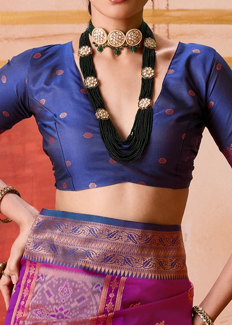 Pochampally Patola Silk Magenta Pink Ikkat Saree