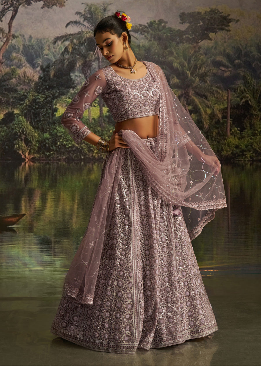 Lavender Purple Bridal Lehenga Choli