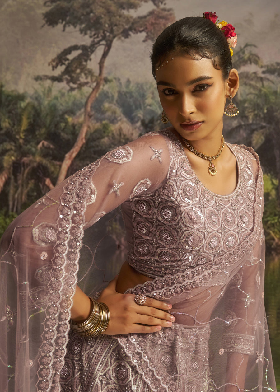 Lavender Purple Bridal Lehenga Choli