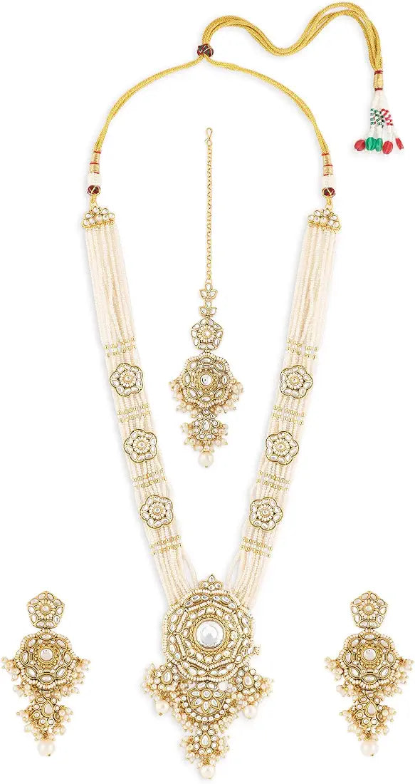 Mother of Pearl Necklace Set With Maang Tikka