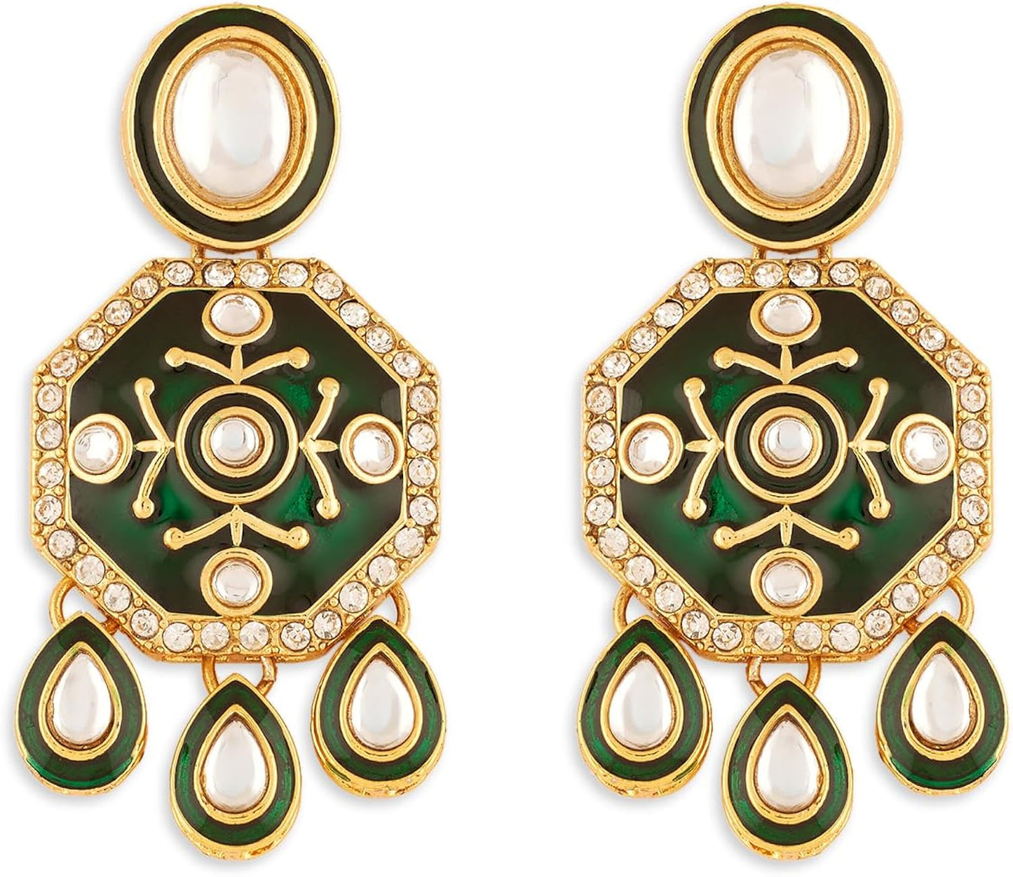 Kundan Bridal Jewellery Long Necklace Set With Earrings & Maang Tikka