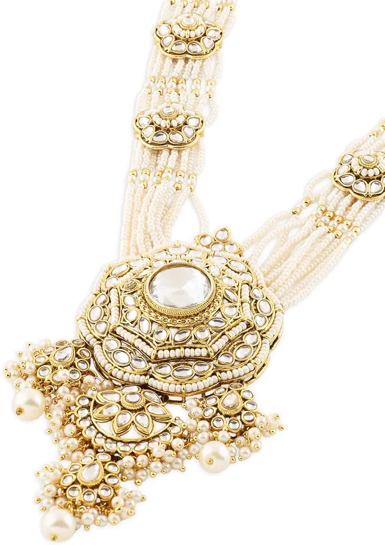 Mother of Pearl Necklace Set With Maang Tikka