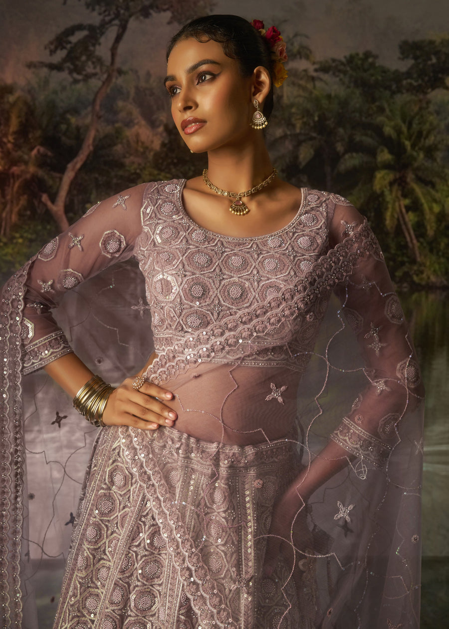 Lavender Purple Bridal Lehenga Choli