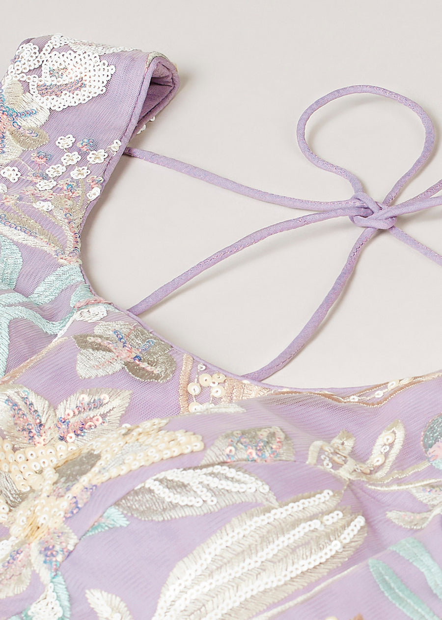 Mauve Purple Lehenga Choli With Sequins Embroidery