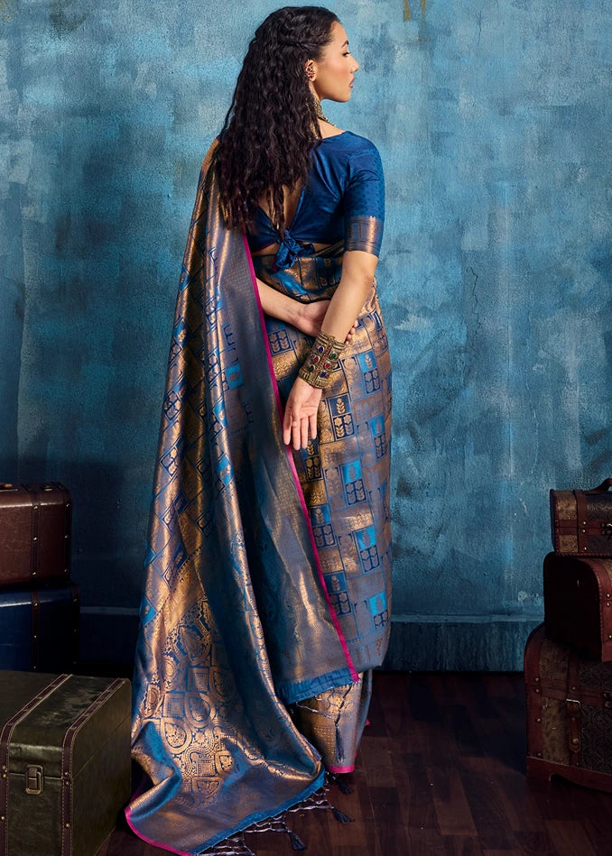 Royal Blue Kanchipuram Silk Bridal Saree
