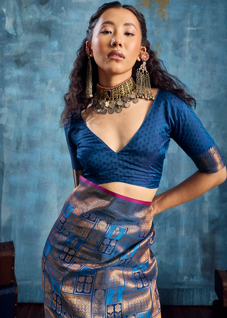 Royal Blue Kanchipuram Silk Bridal Saree