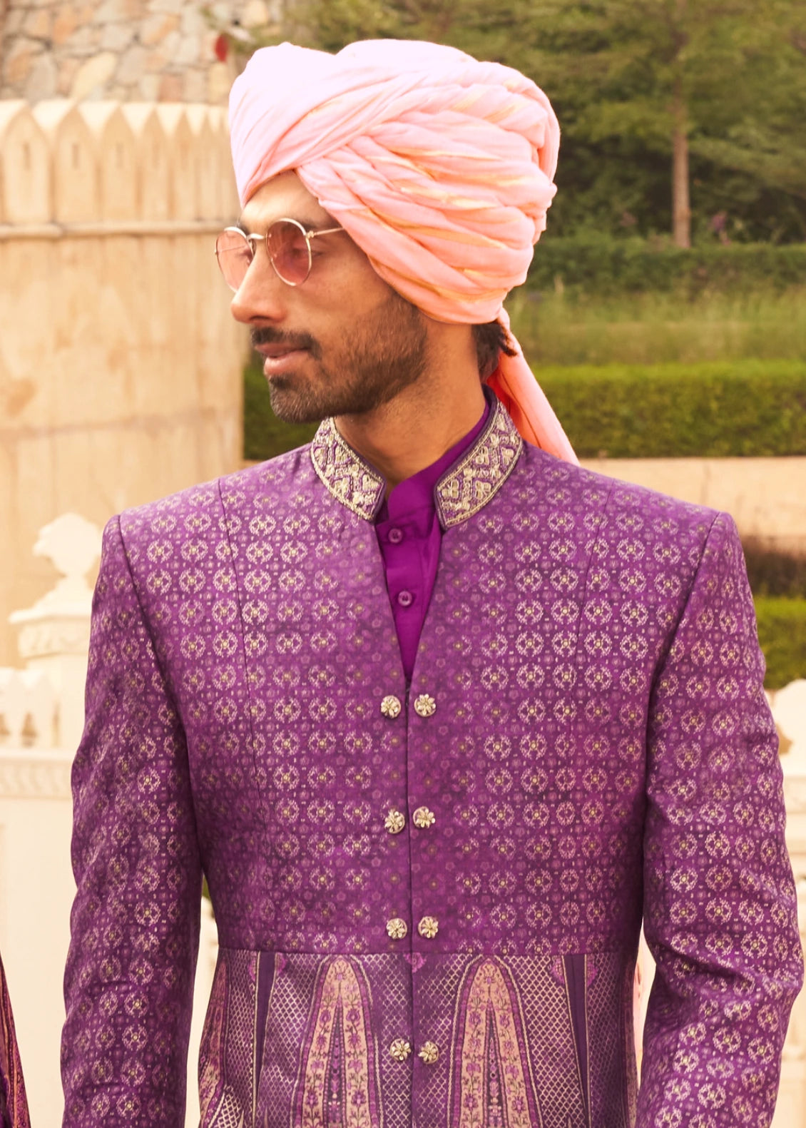 Beetroot Purple Sherwani Set