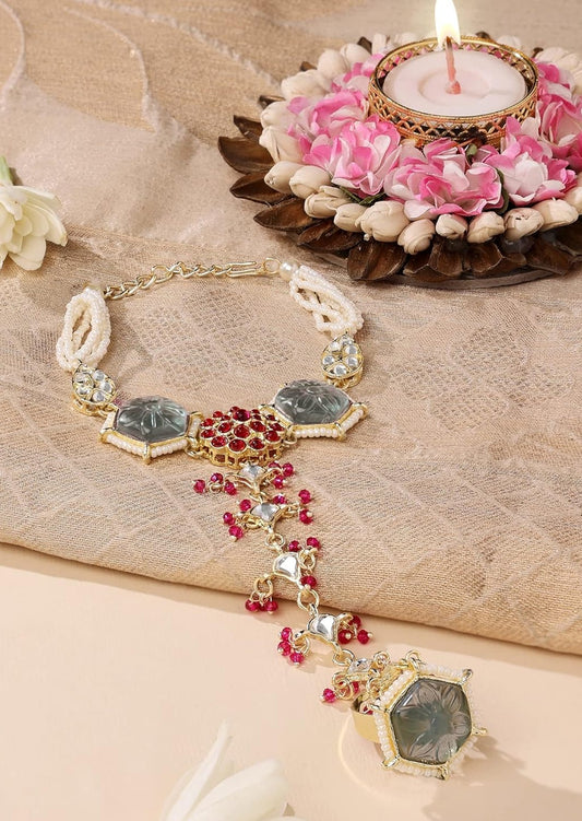 Kundan Haath Phool Hand Harness Jewellery & Earrings