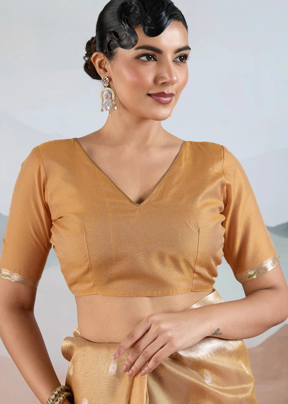 Mustard Yellow Tissue Silk Paithani Saree