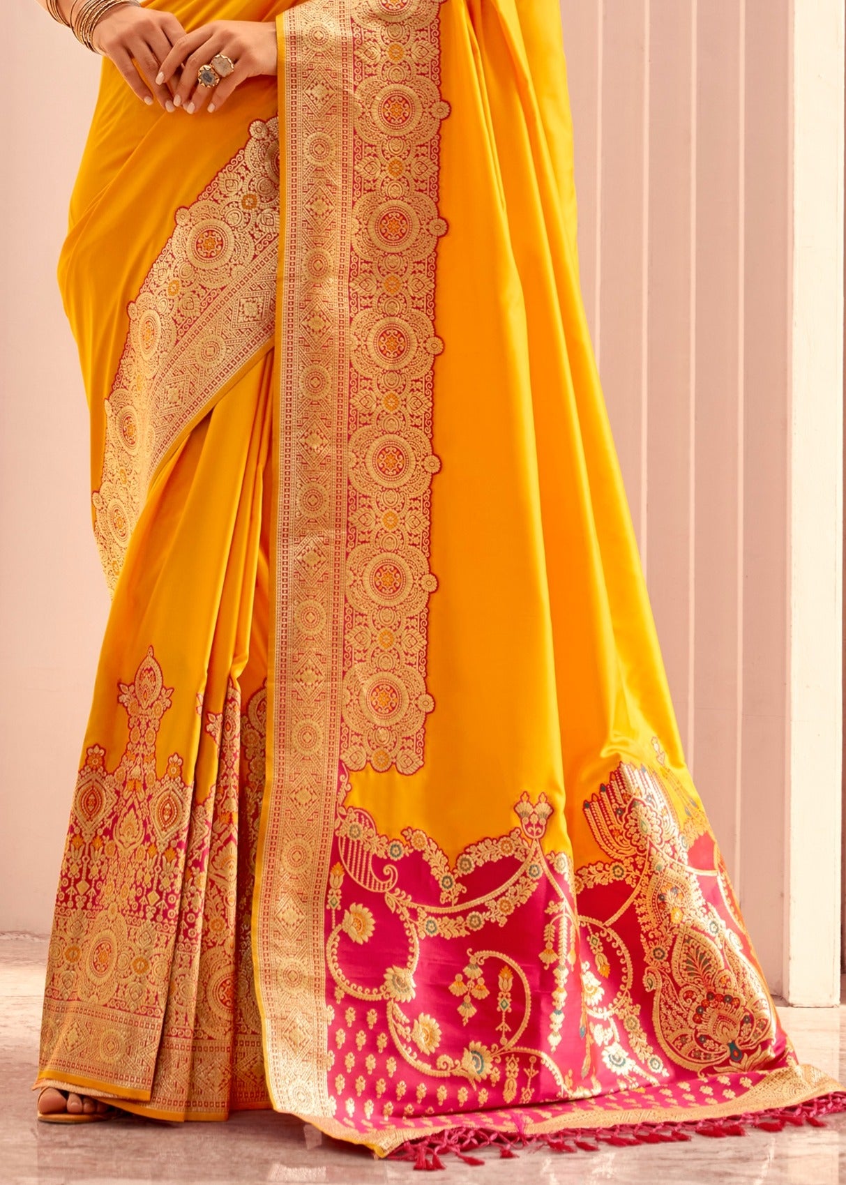 Banarasi Silk Yellow Bridal Saree