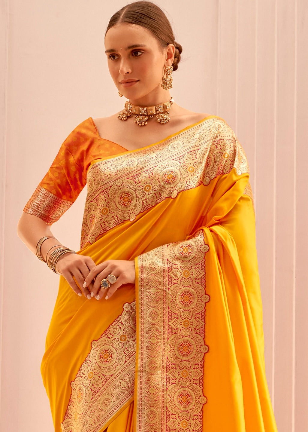 Banarasi Silk Yellow Bridal Saree