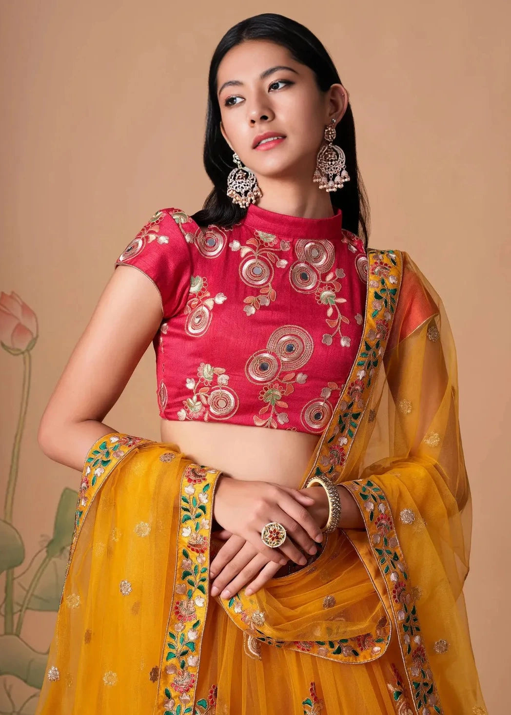 Yellow & Red Designer Bridal Lehenga Choli