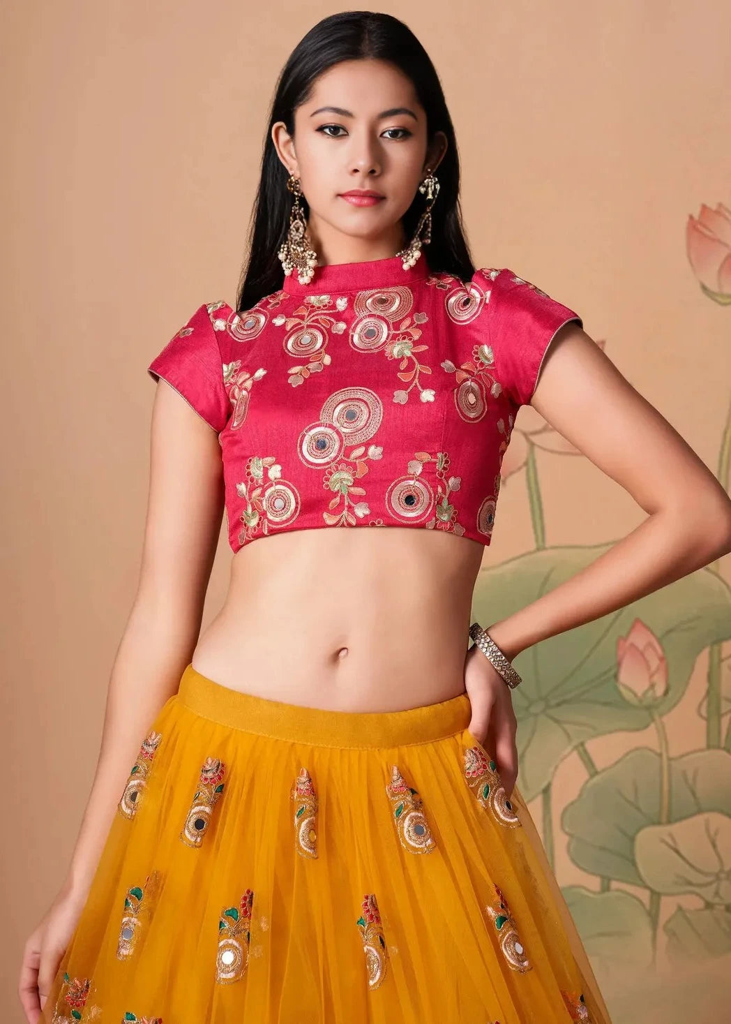 Yellow & Red Designer Bridal Lehenga Choli