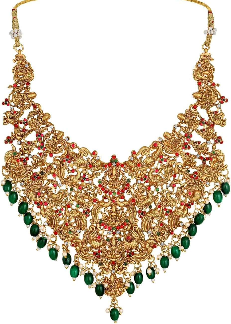 Shop artificial indian temple necklace jewellery set in usa online for wedding.