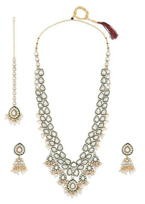 Artificial kundan polki necklace set usa online shopping store.