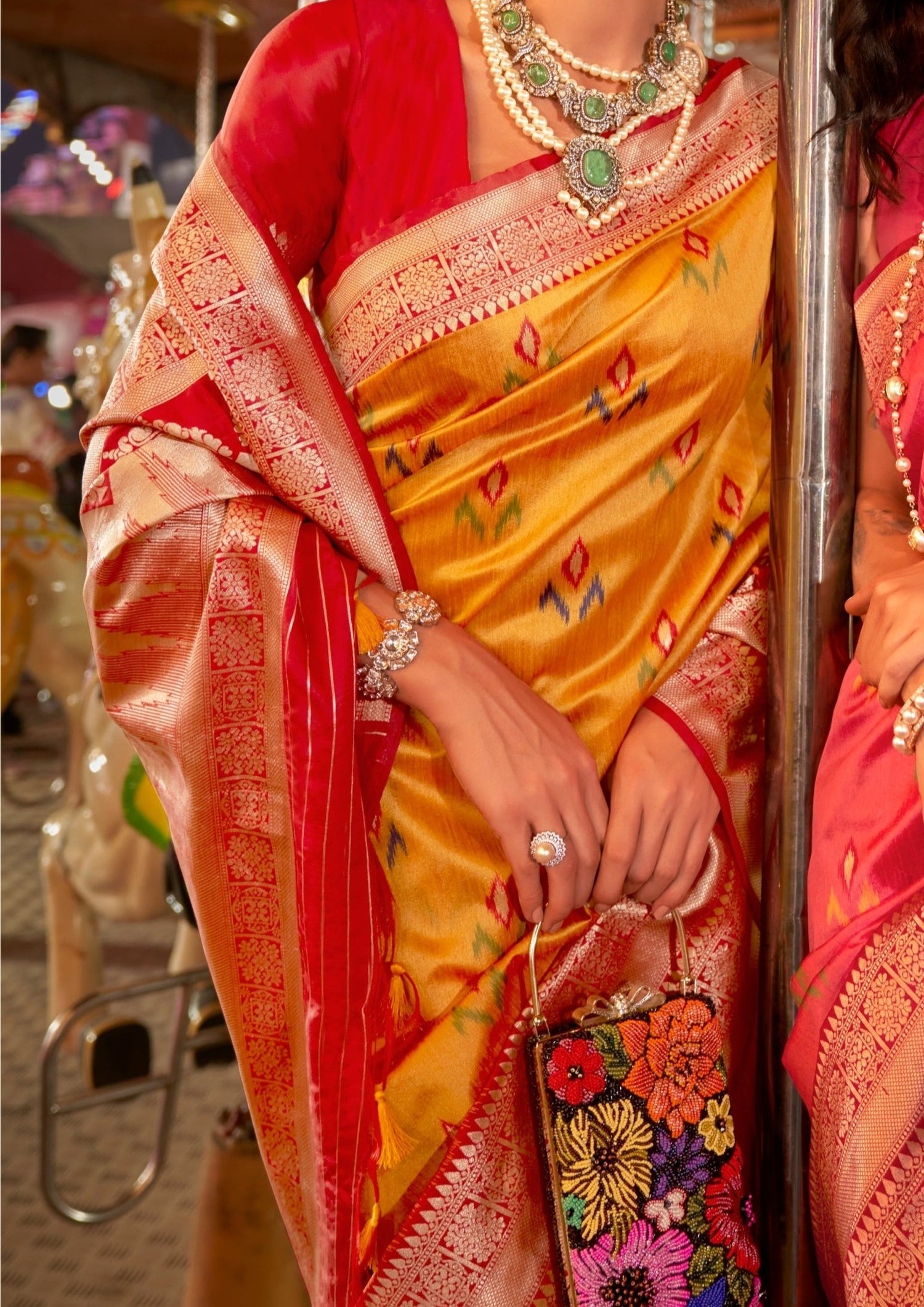 Banarasi cotton silk handloom patola saree online.