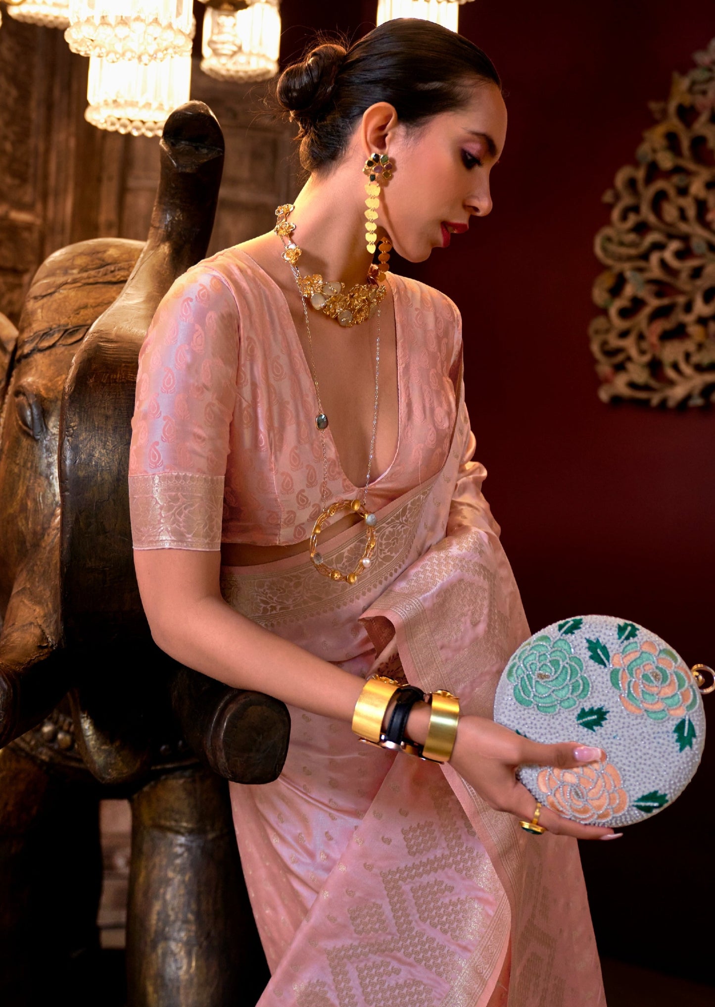 Banarasi katan satin silk handloom saree usa online shopping.