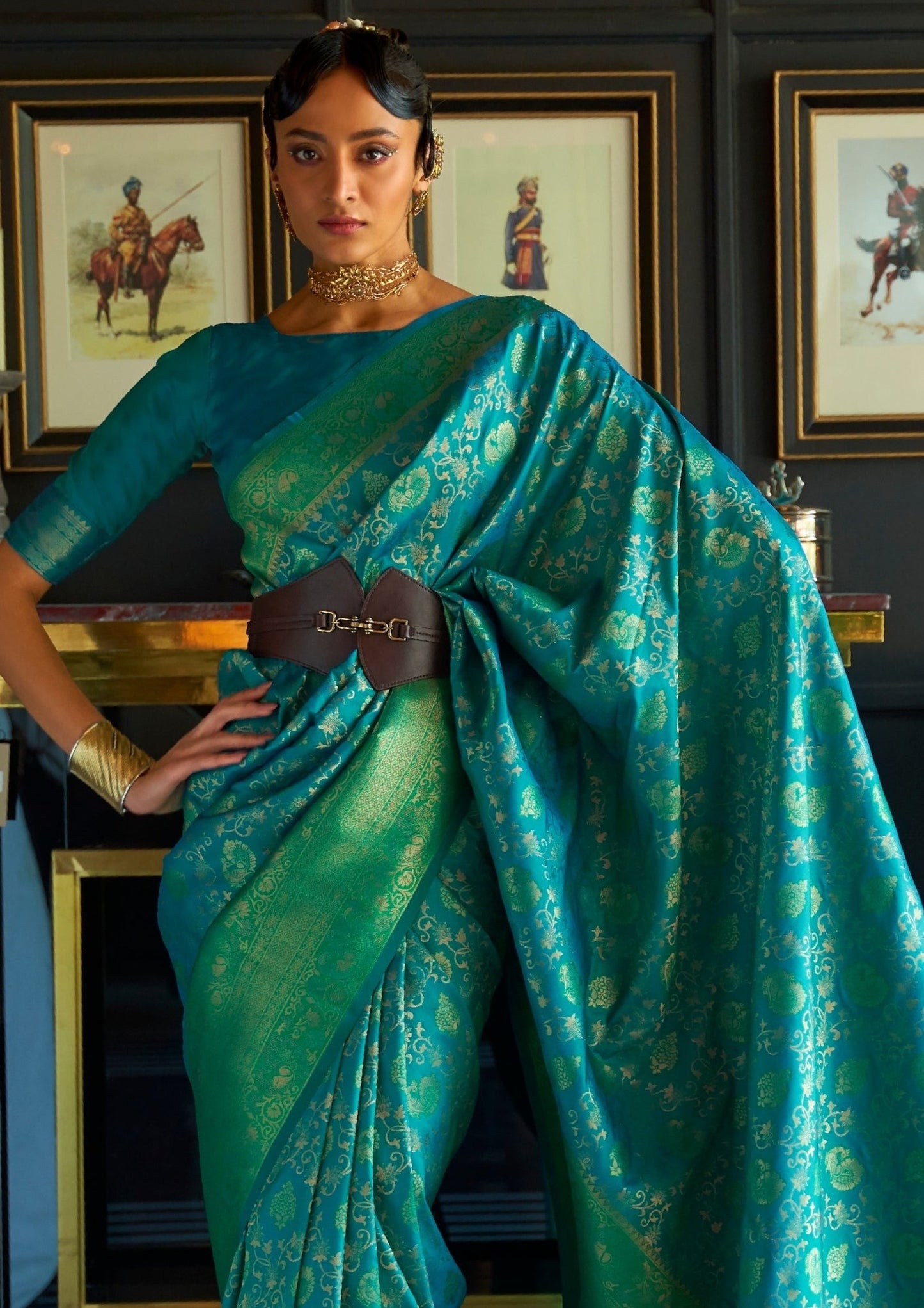 Banarasi katan silk zari work bridal saree online shopping turquoise blue usa uk canada uae.