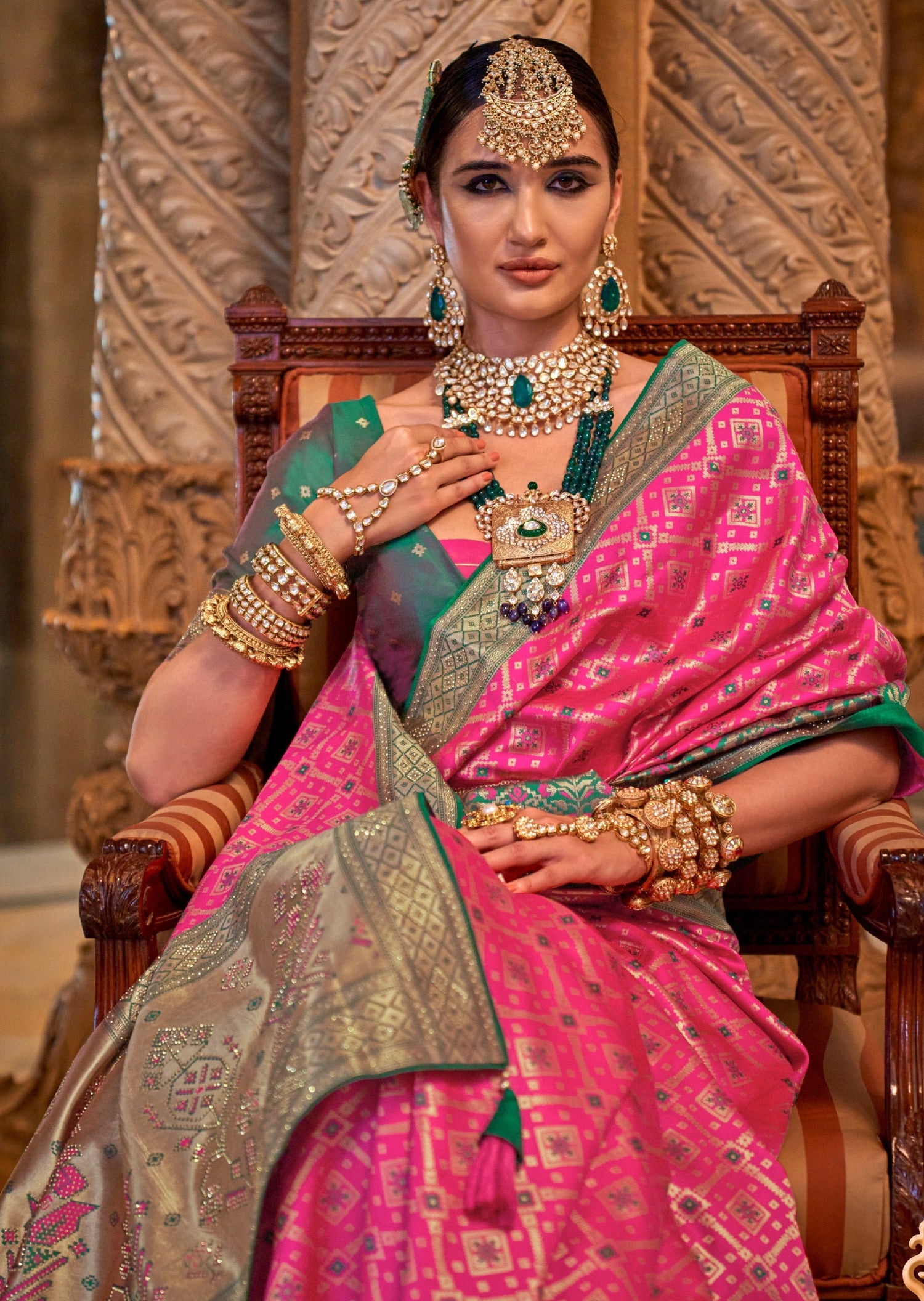 Banarasi patola silk traditional bridal saree online india usa uk uae.