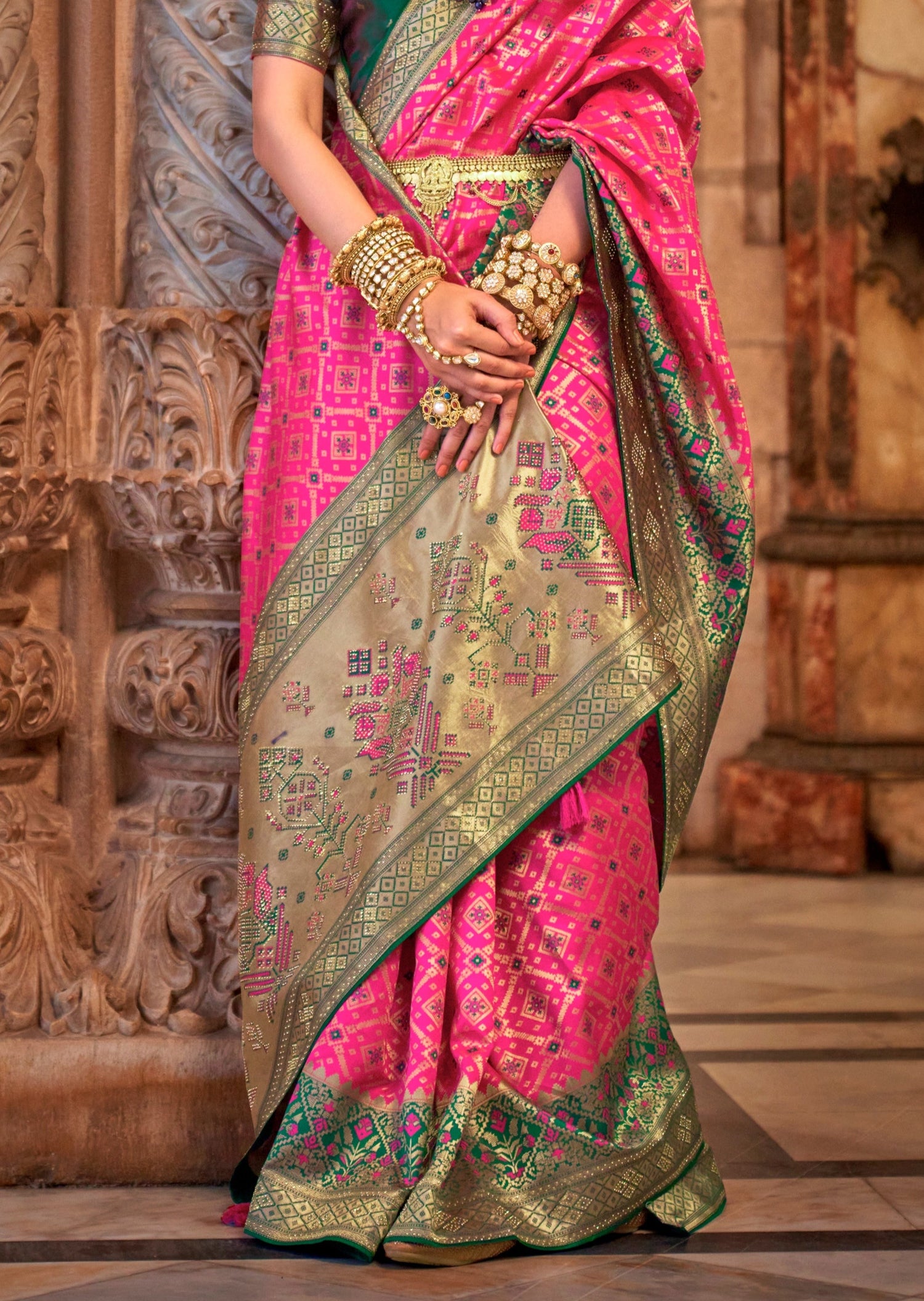 Banarasi patola silk traditional bridal saree online.