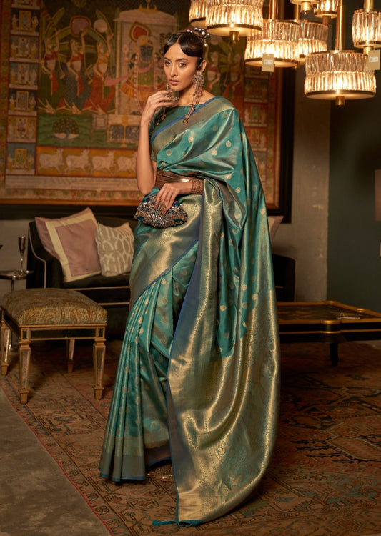 Banarasi Silk Green Handloom Bridal Saree