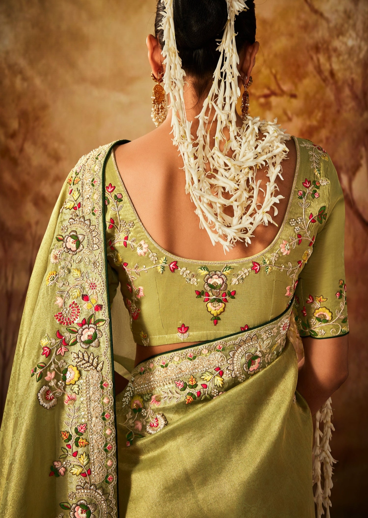 Banarasi silk handwork embroidery green bridal saree online price usa uk uae bride.