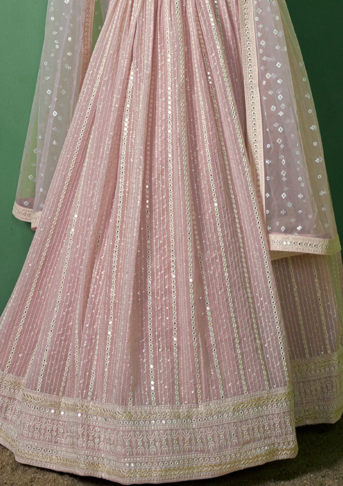 Bridesmaids baby pink sequins work semi stitched wedding lehenga choli online shopping price uk