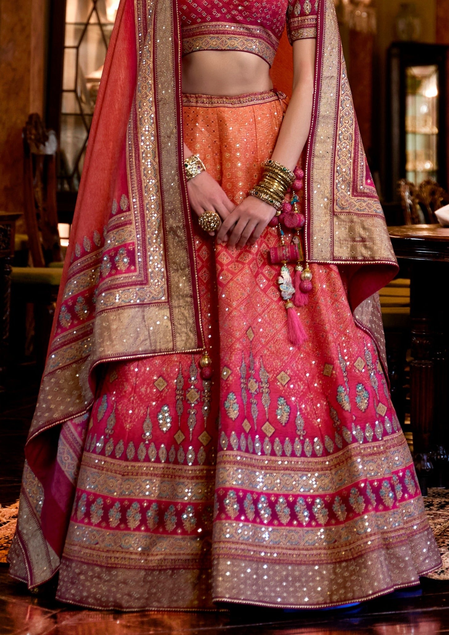Photo of deep red raw silk lehenga | Indian bridal lehenga, Indian bridal  wear, Indian fashion