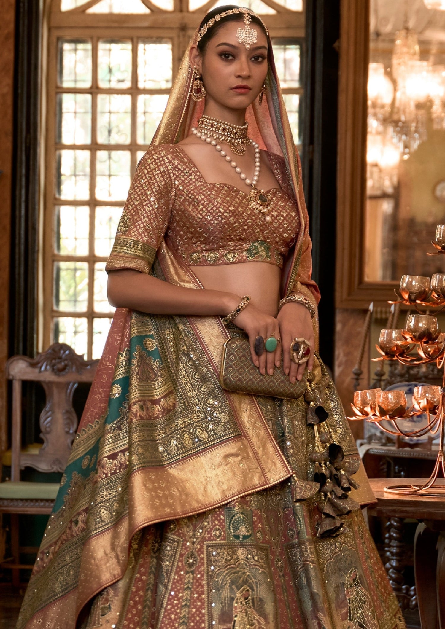 Mesmerizing Maroon Zari & Glitter Sequins Embroidered Art Silk wedding  Lehenga - MEGHALYA - 3176752