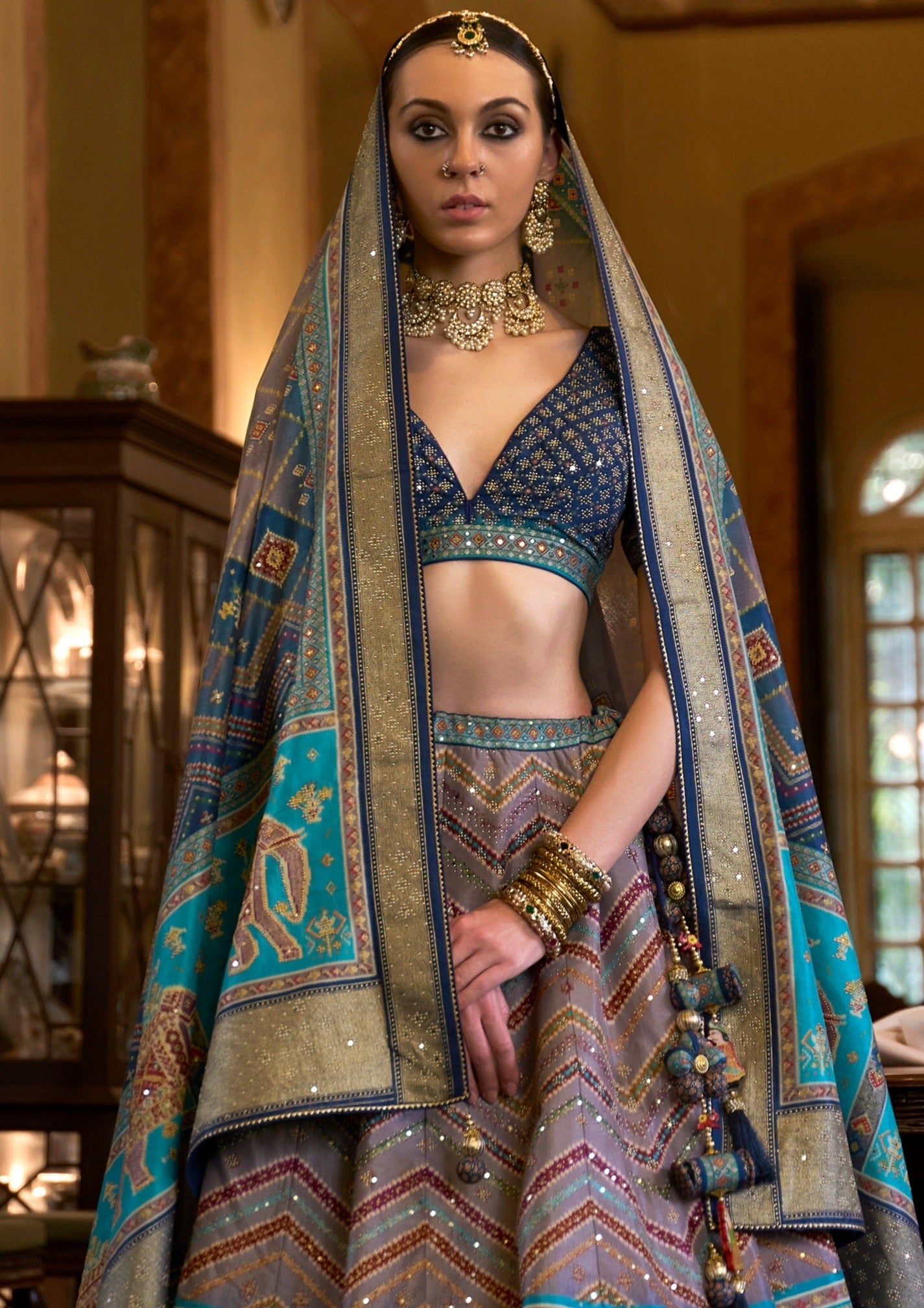 Luxury Designer Pure Silk Bridal Lehenga Choli For Women India & USA –  Sunasa