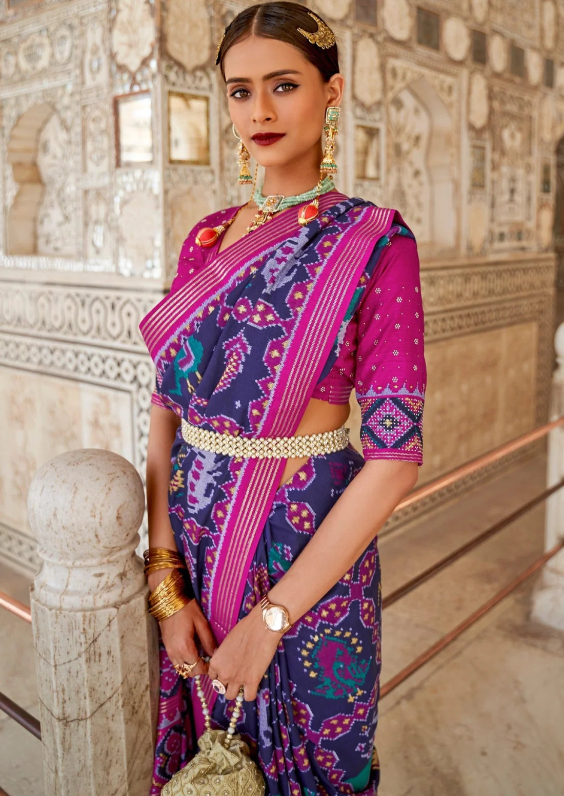 Double ikkat patola silk sarees online shopping india usa.