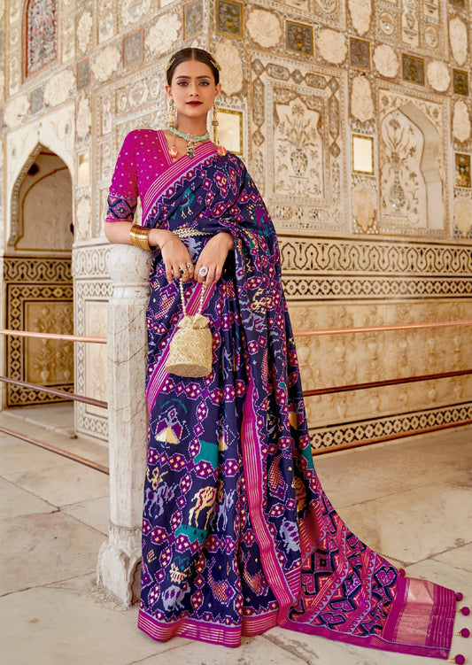Double ikkat patola silk sarees online shopping india usa price.