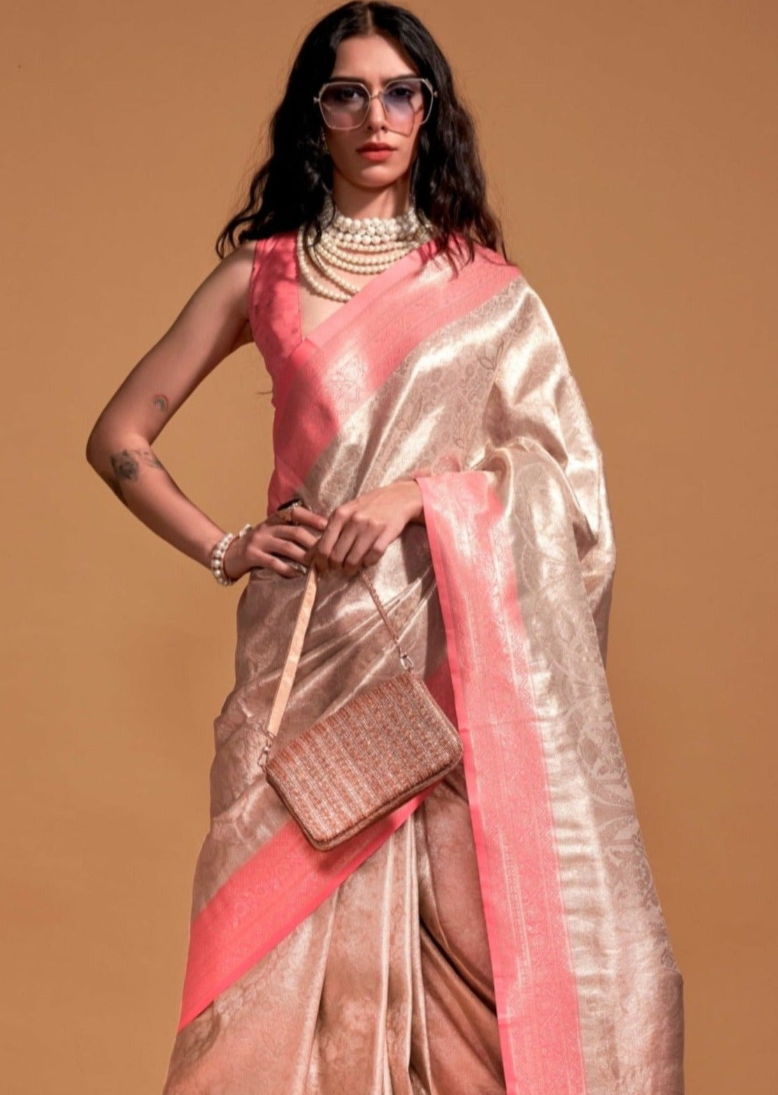 Dual tone pure handloom kanjivaram silk zari work wedding saree online usa uk sale.