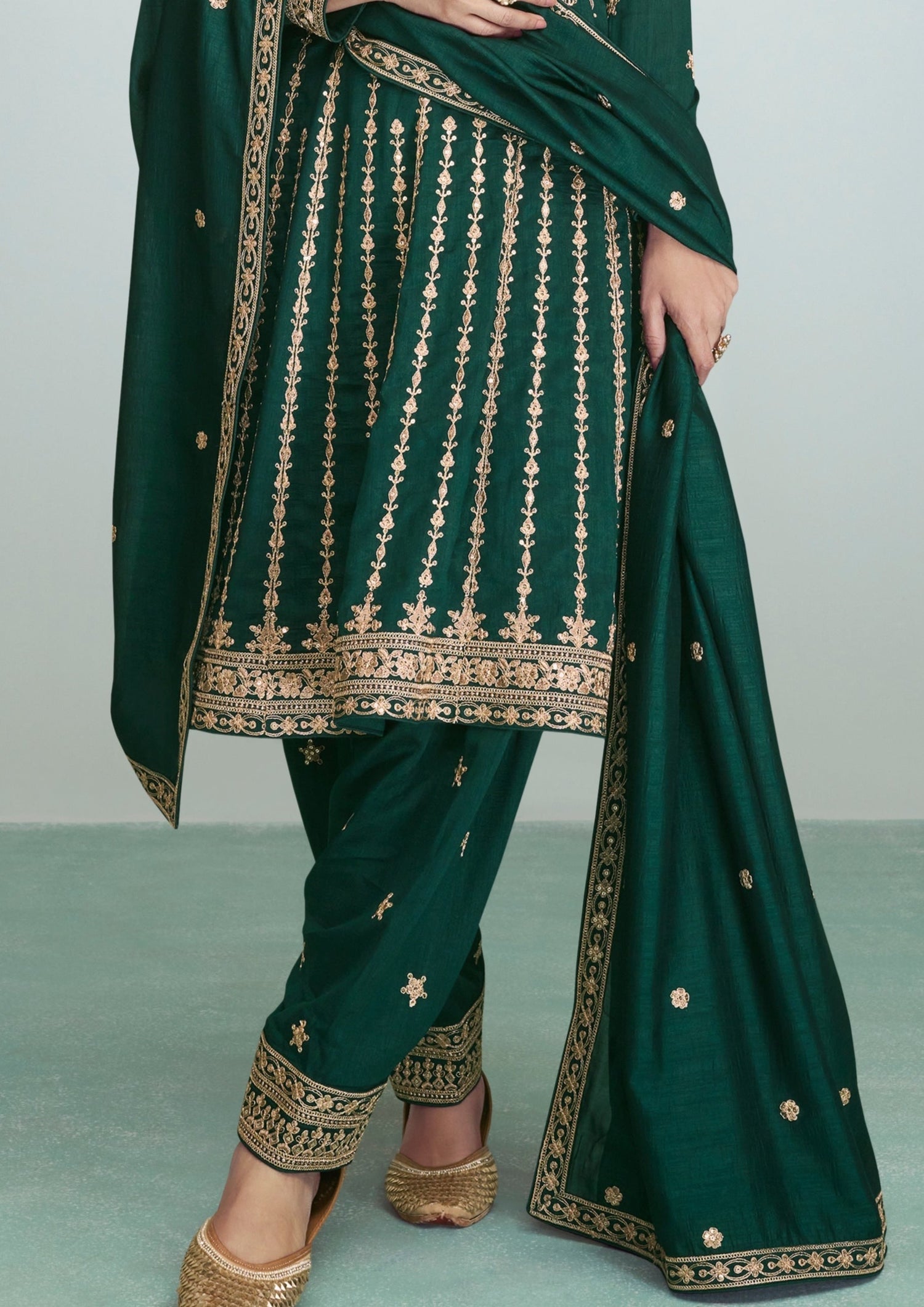 green salwar suit set design