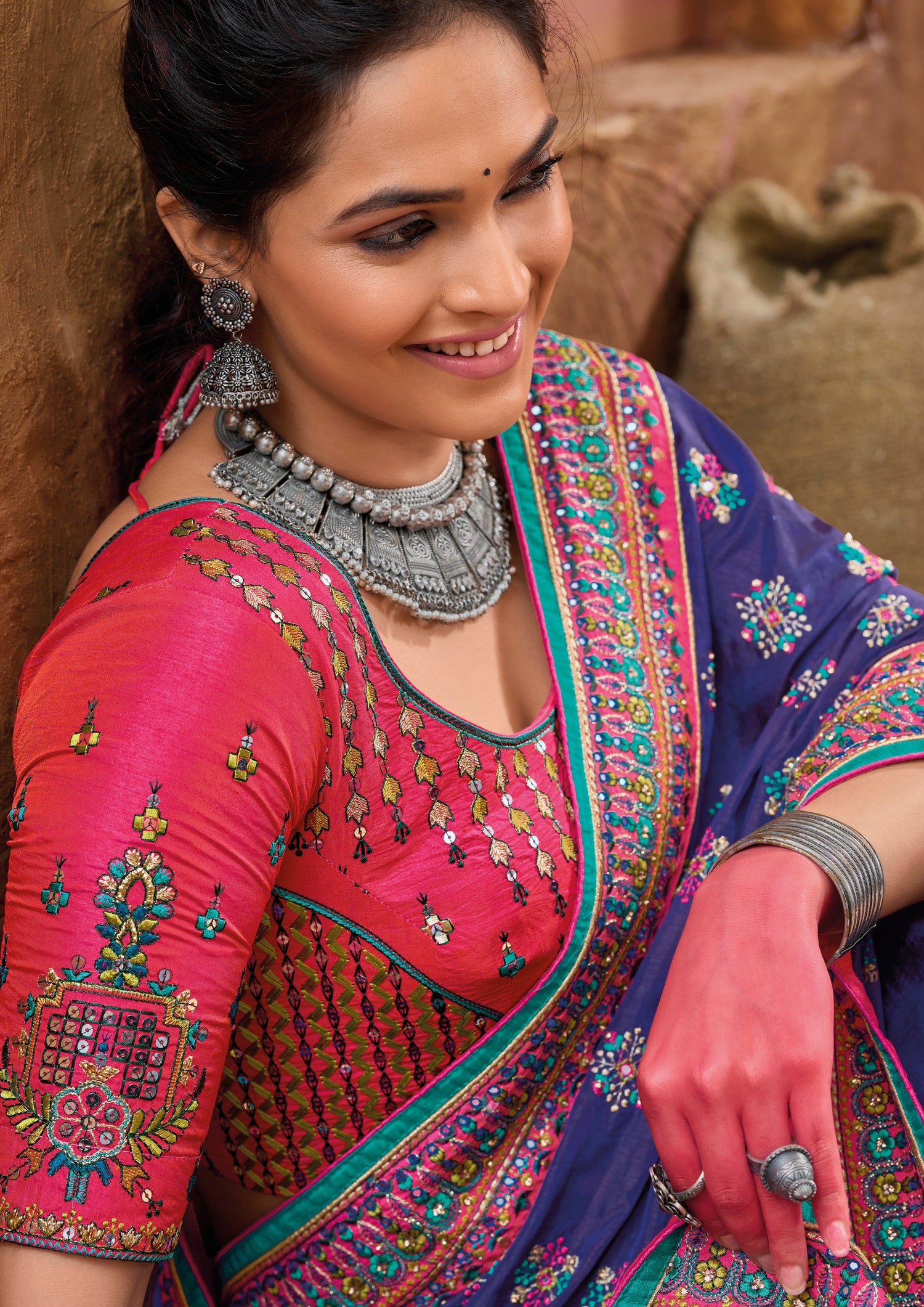 Shop kutch mirror work embroidery bhujodi silk sarees online with price india usa uk uae.