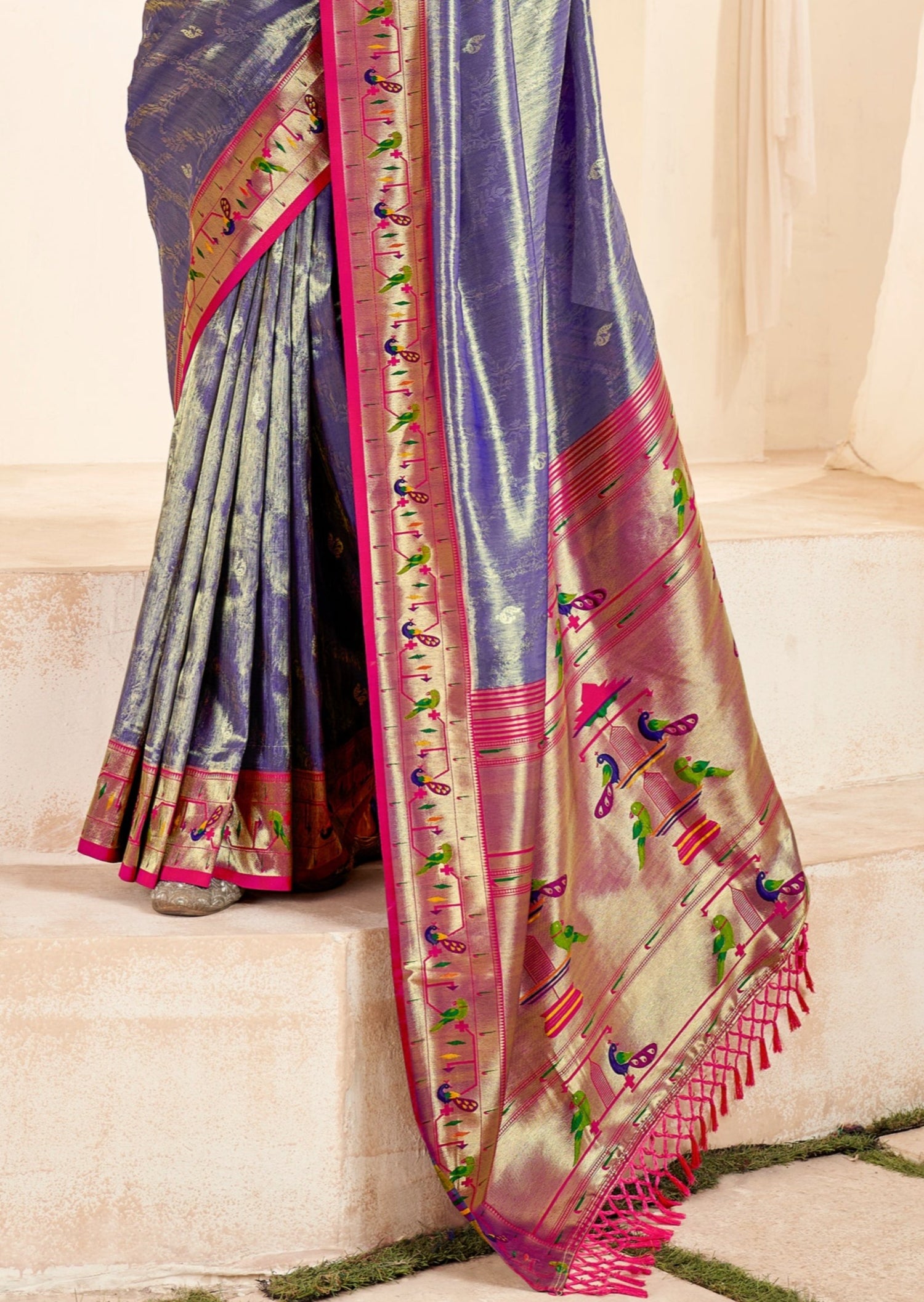 Handloom paithani tissue silk sarees india usa uk online shopping with price.