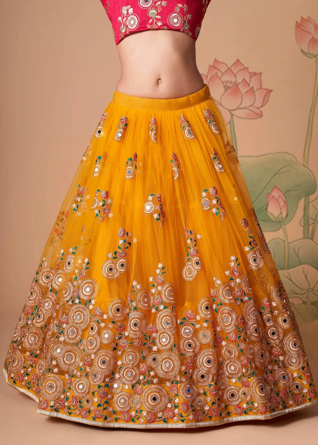 Yellow & Red Designer Bridal Lehenga Choli