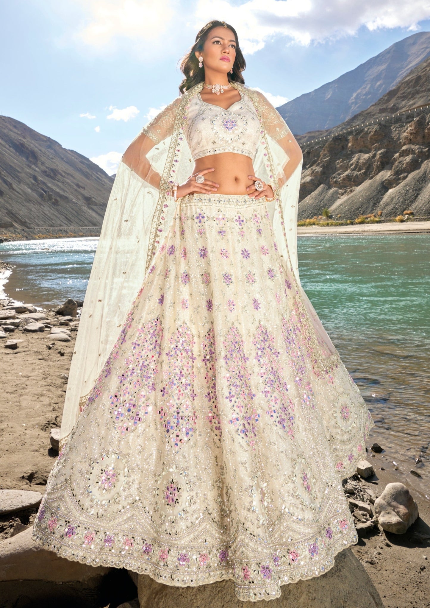 White Color wedding Collection Designer Lehenga Choli :: ANOKHI FASHION