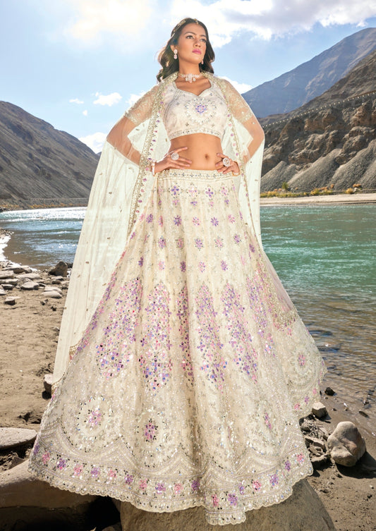 Banarasi silk bridal lehenga choli in Magenta colour 117