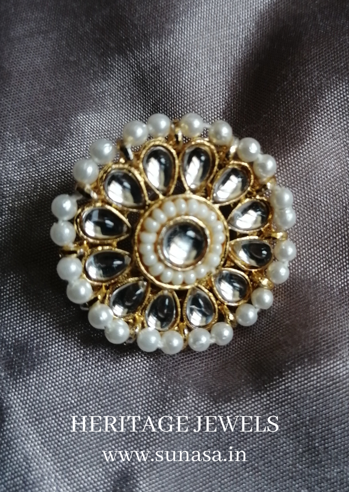 Kundan and Pearls Ear Studs