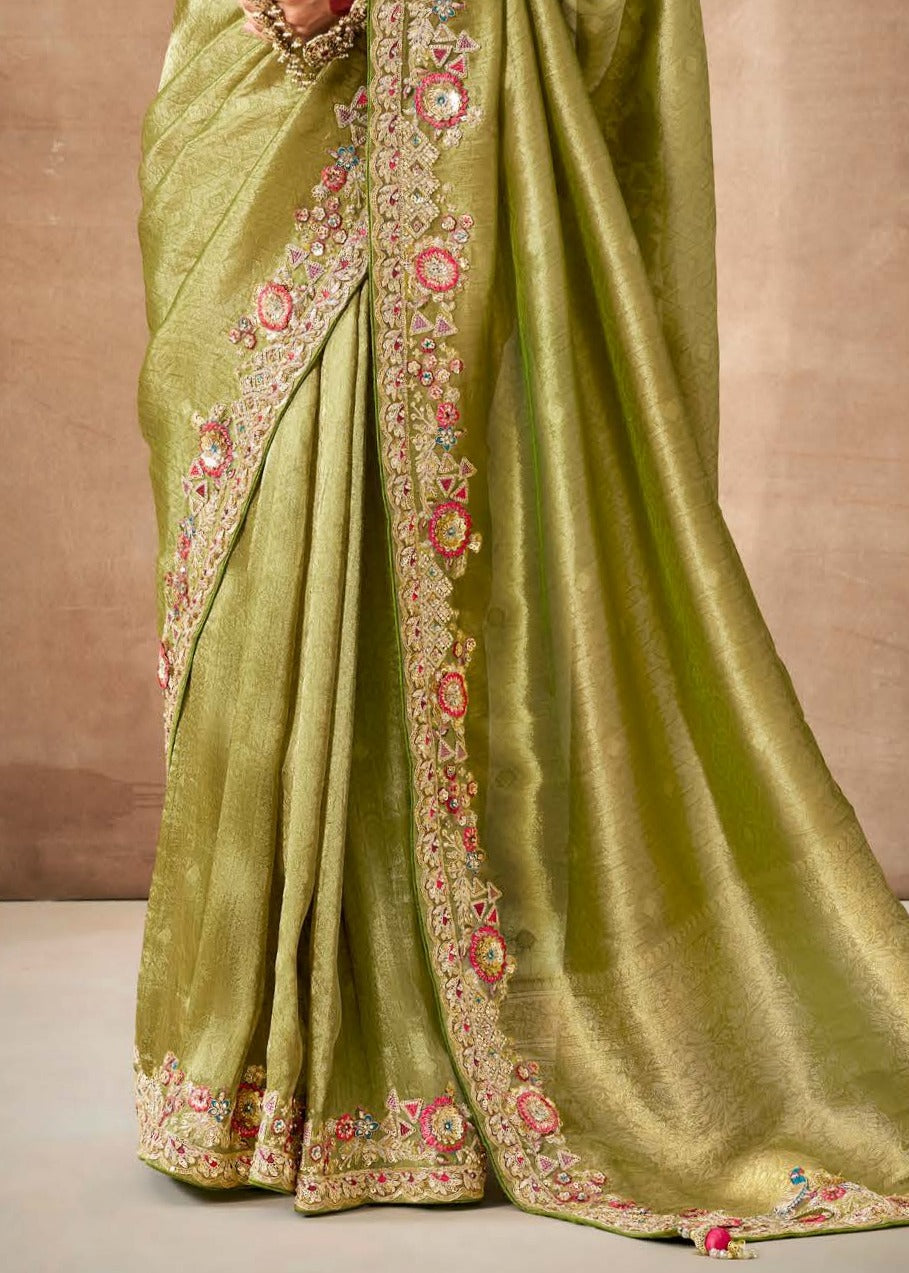 London saree shops online stores for pure banarasi tissue silk handloom sarees shopping for wedding.