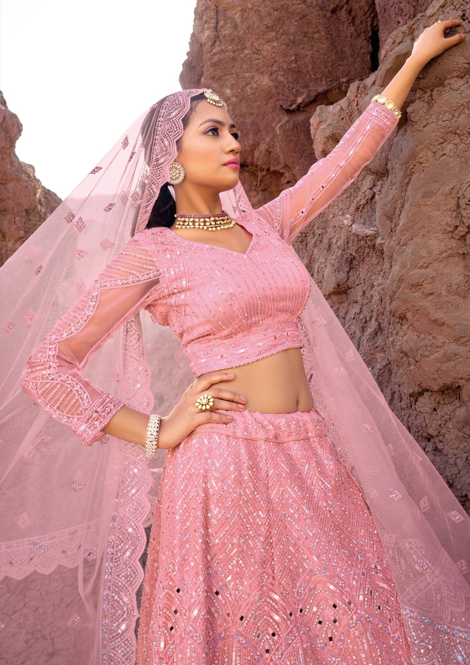 Luxury designer bridal pink lehenga choli online shopping usa uk uae dubai london.