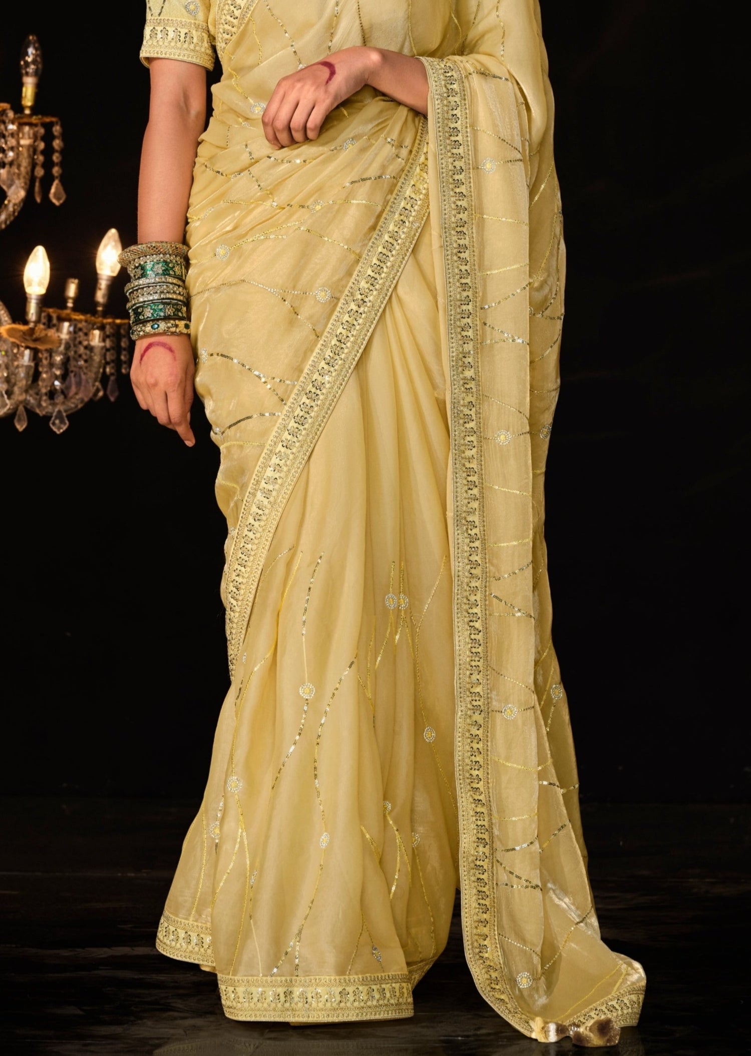 Luxury pure organza handwork embroidery saree online shopping with price.