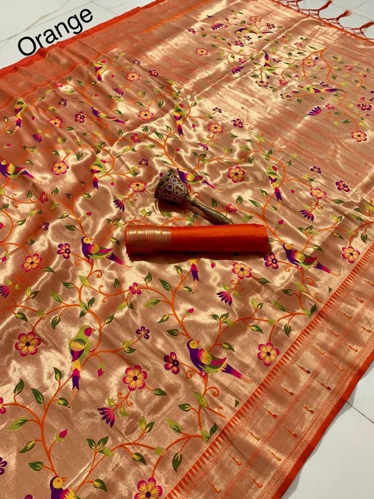 Pure Paithani Handloom Silk Bridal Zari Saree (with colour options)