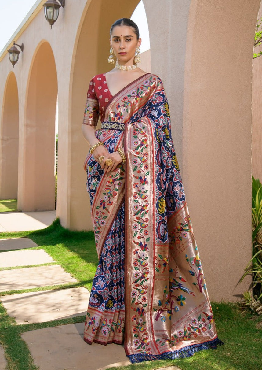 Original patola handloom silk saree usa online shopping with price and fast shipping from India.