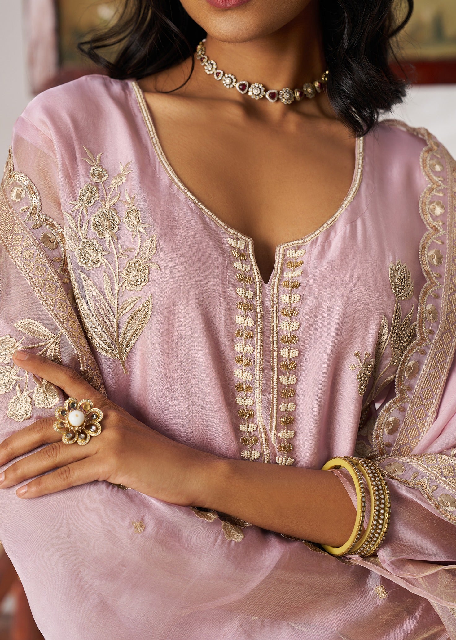 Pure organza pastel pink unstitched salwar suit set in usa for online shopping in latest design and delicate fabric.