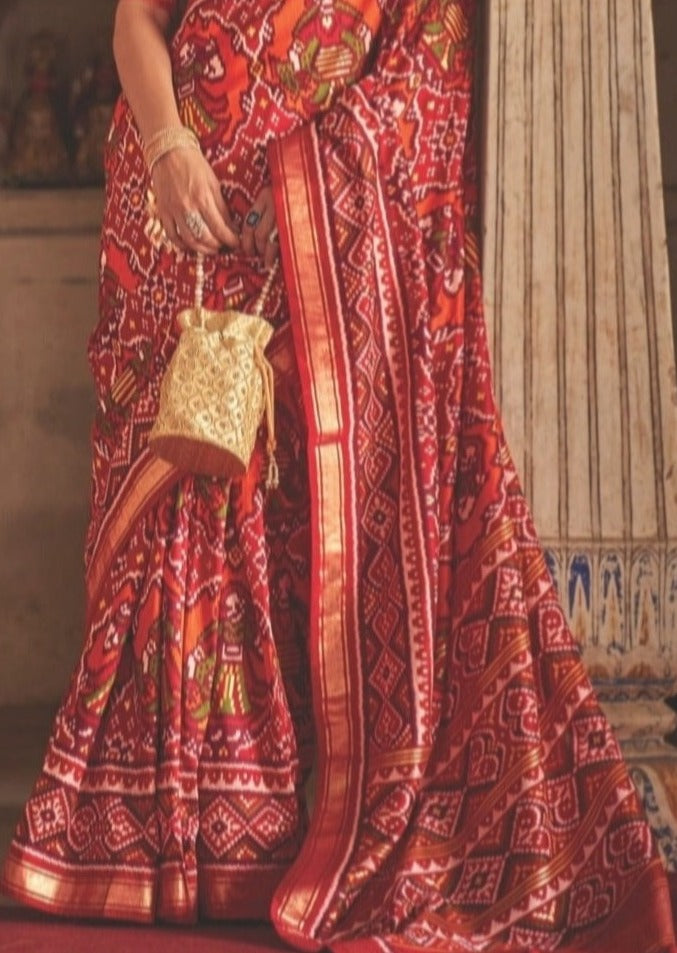 Patan patola maroon red saree usa online shopping with price.